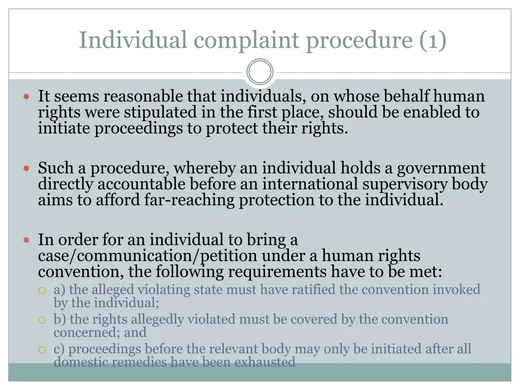 individual complaint procedure 1