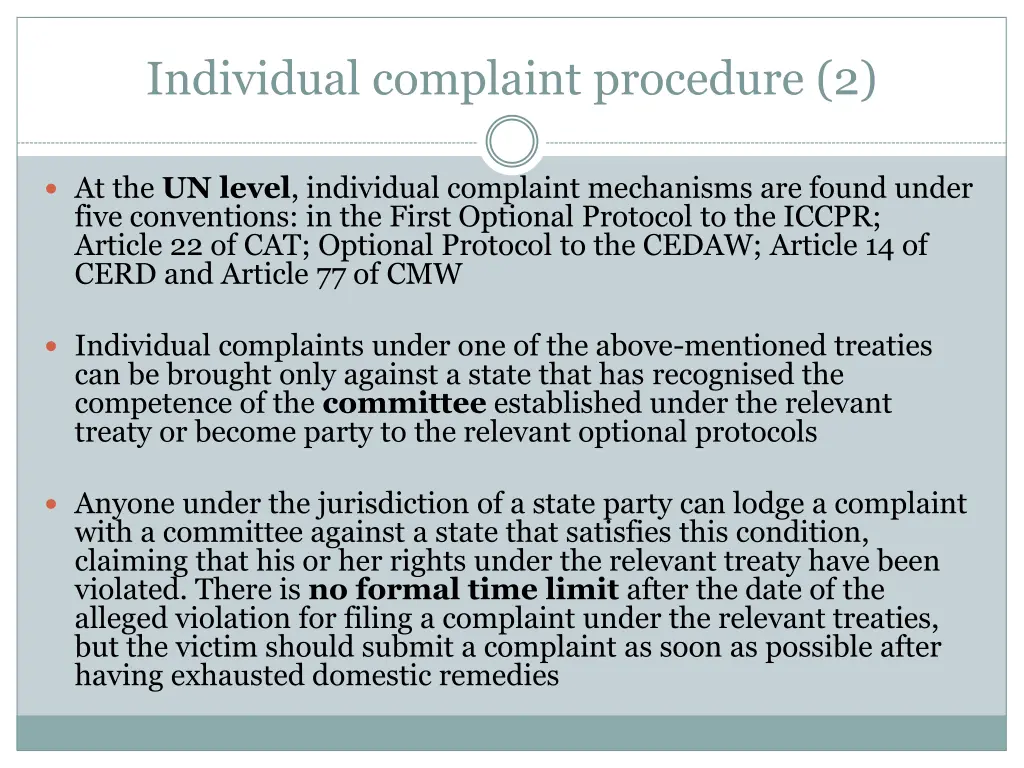 individual complaint procedure 2