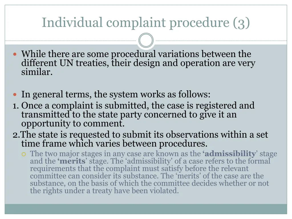 individual complaint procedure 3