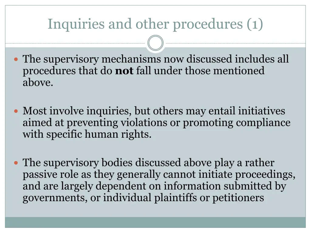 inquiries and other procedures 1