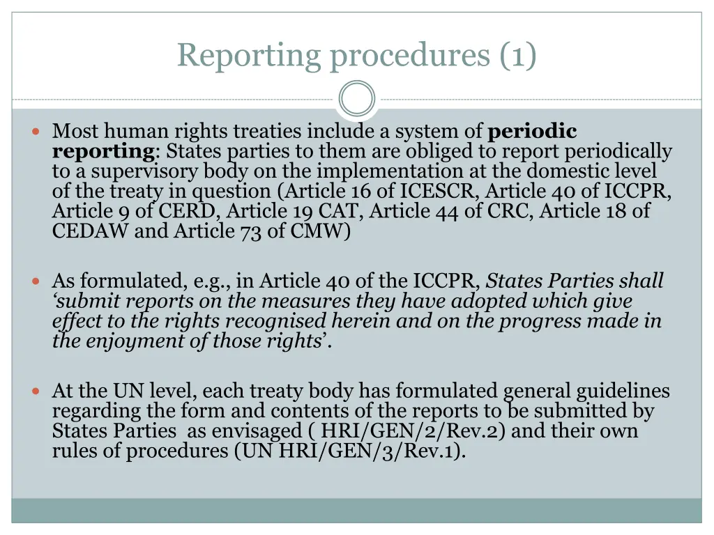 reporting procedures 1