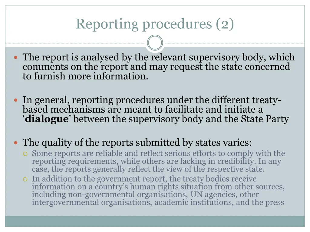 reporting procedures 2