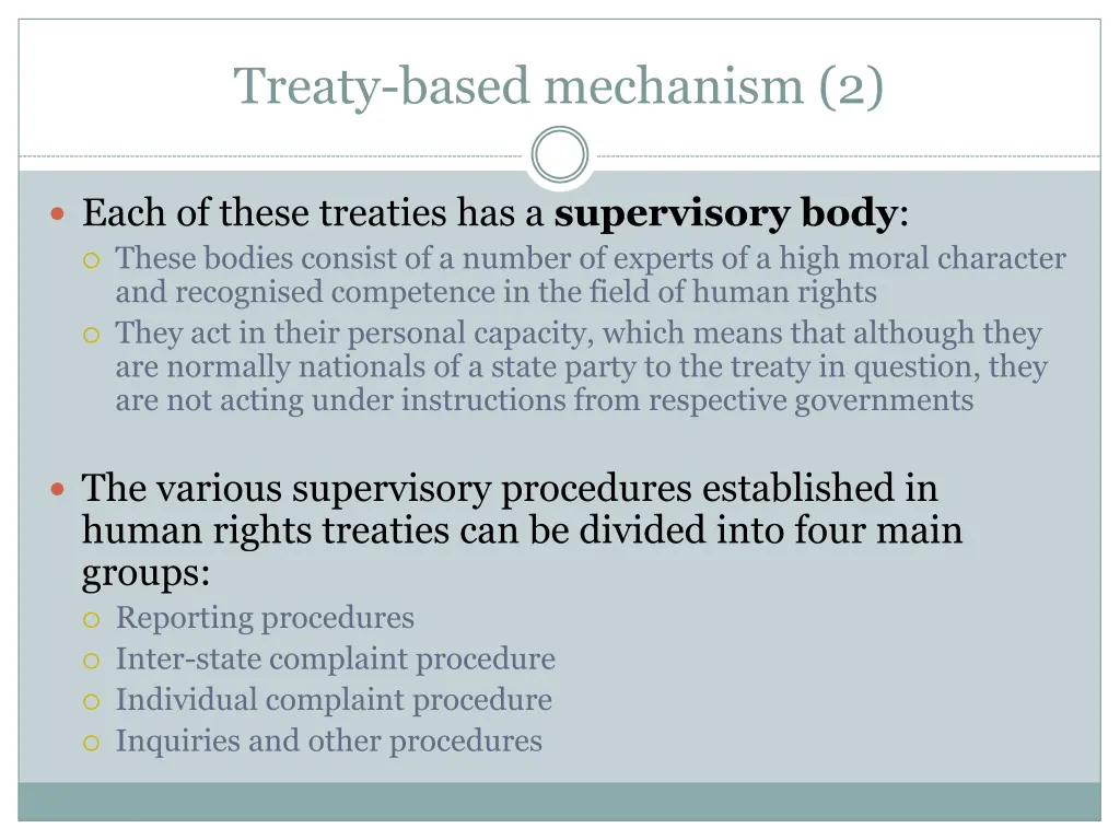 treaty based mechanism 2