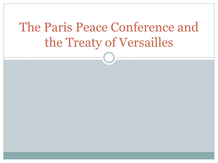 the paris peace conference and the treaty