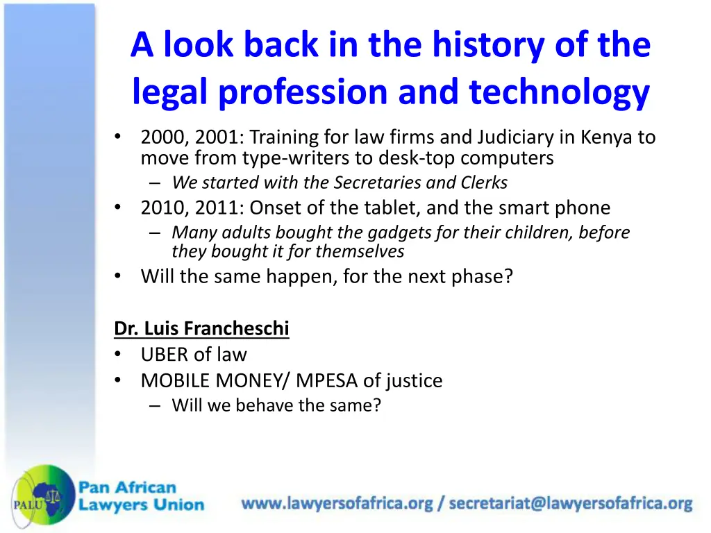 a look back in the history of the legal