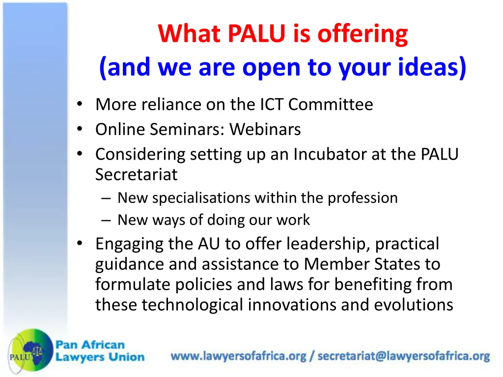 what palu is offering and we are open to your