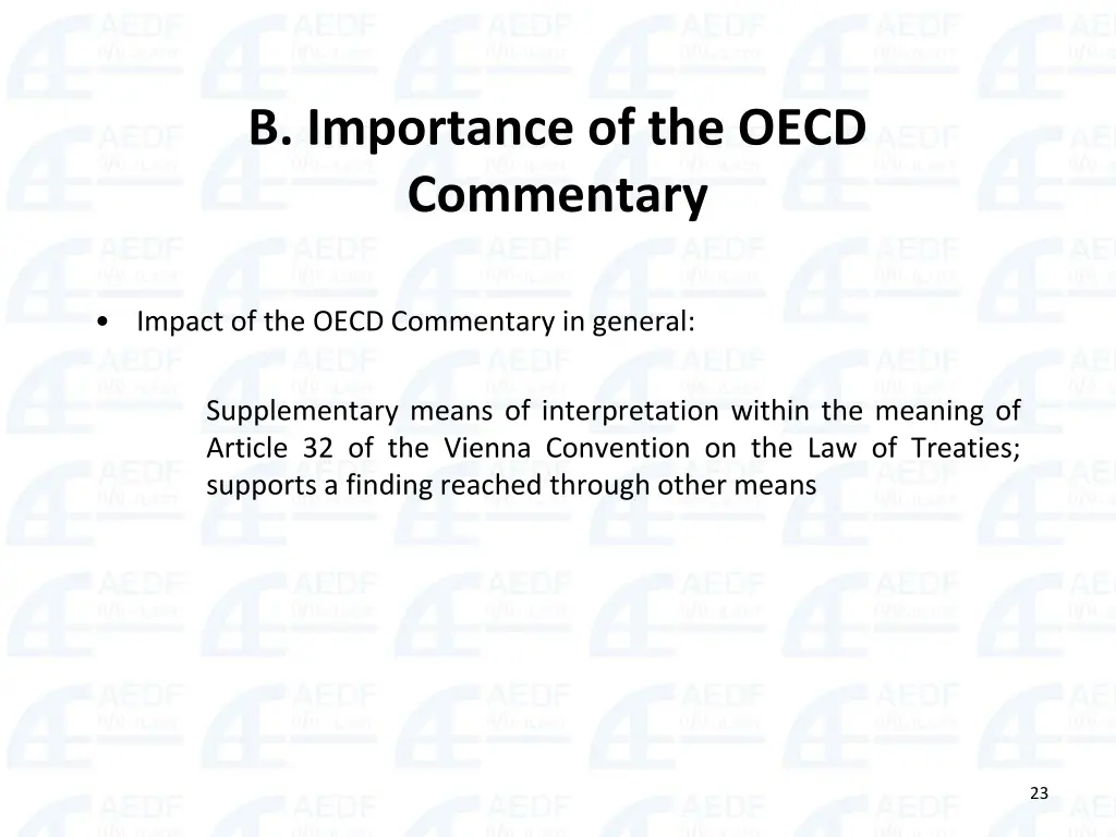 b importance of the oecd commentary