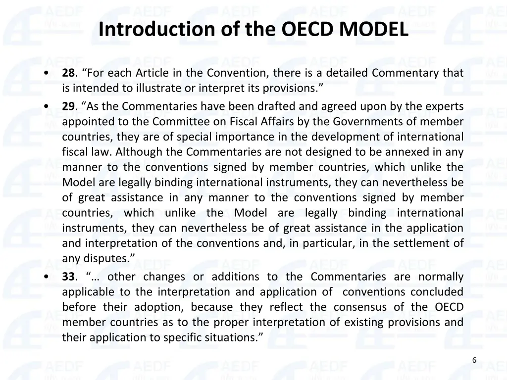 introduction of the oecd model