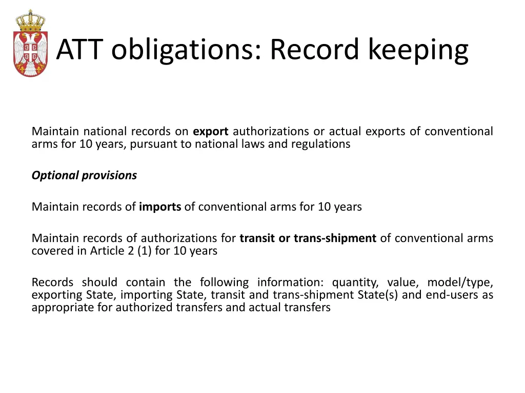 att obligations record keeping