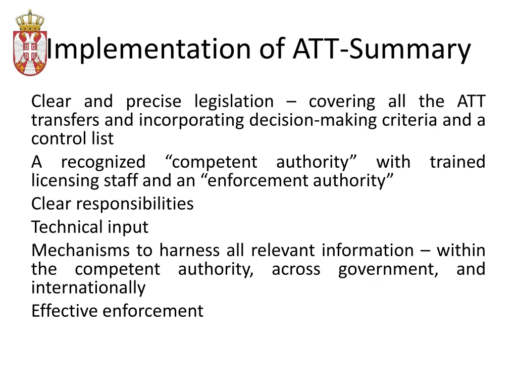 implementation of att summary