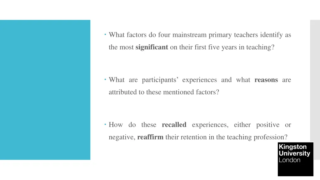 what factors do four mainstream primary teachers