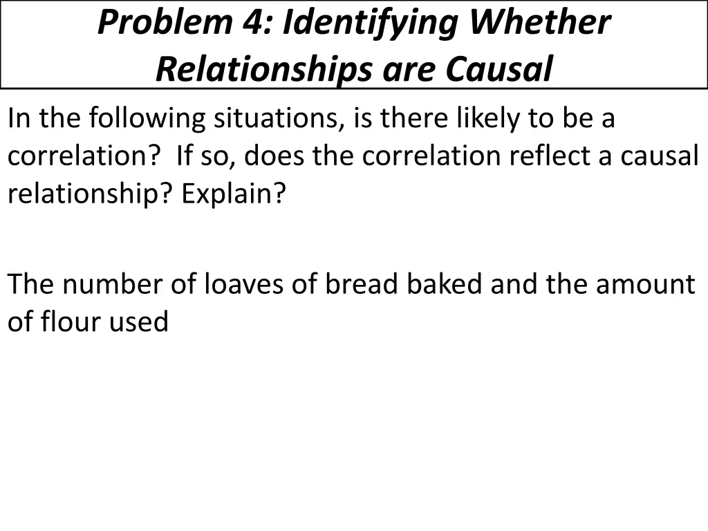 problem 4 identifying whether relationships