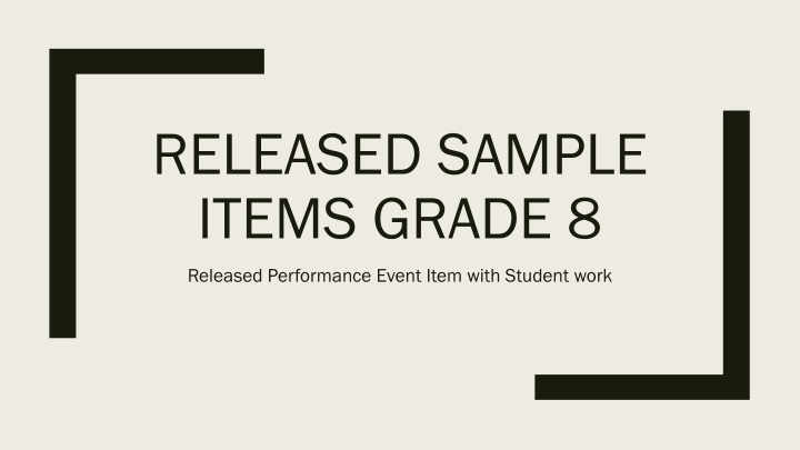 released sample items grade 8