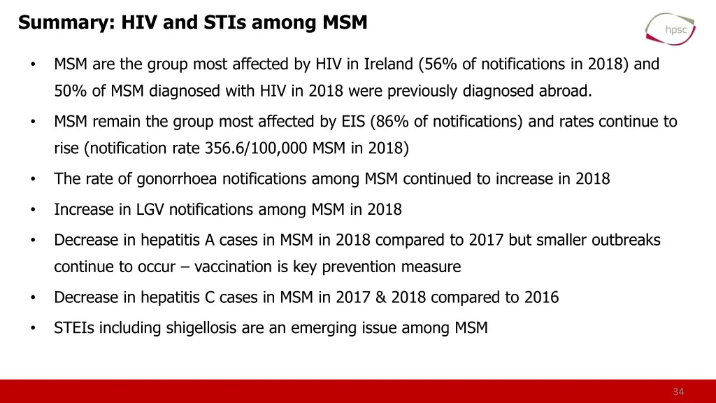 summary hiv and stis among msm