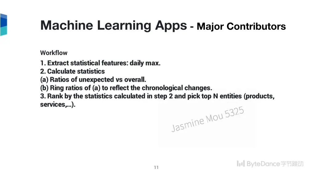 machine learning apps major contributors