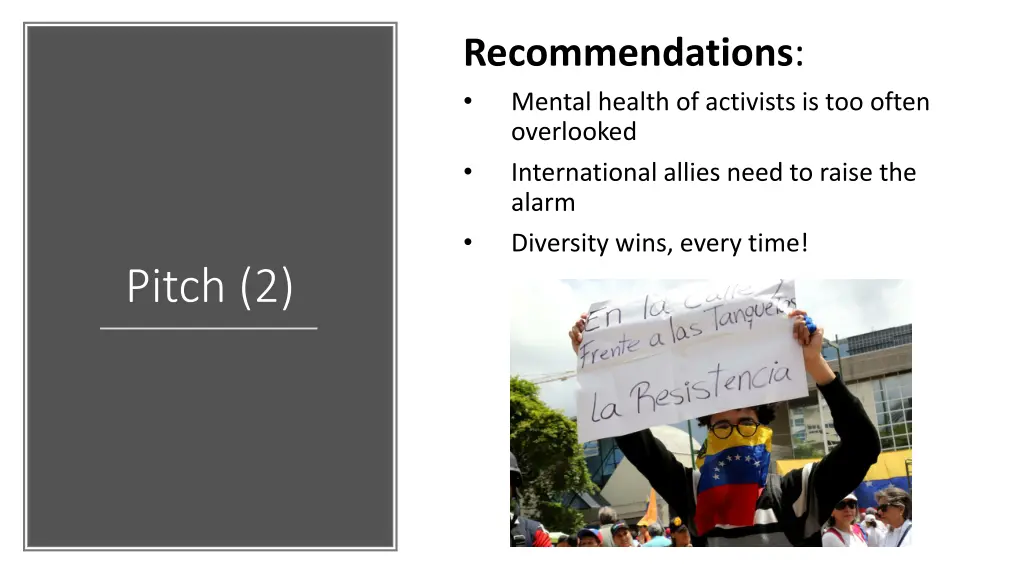 recommendations mental health of activists