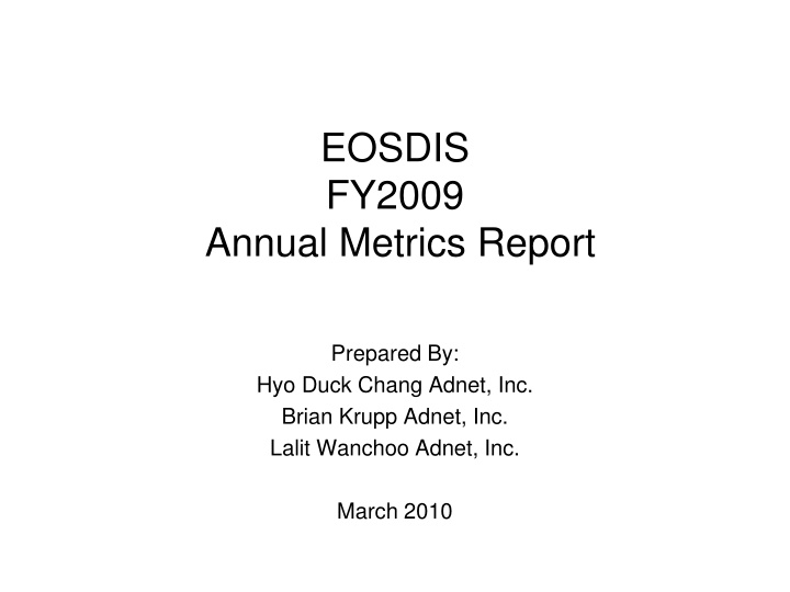 eosdis fy2009