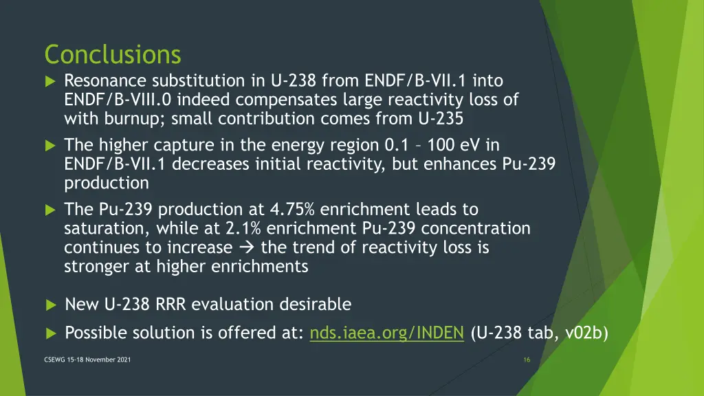 conclusions resonance substitution in u 238 from