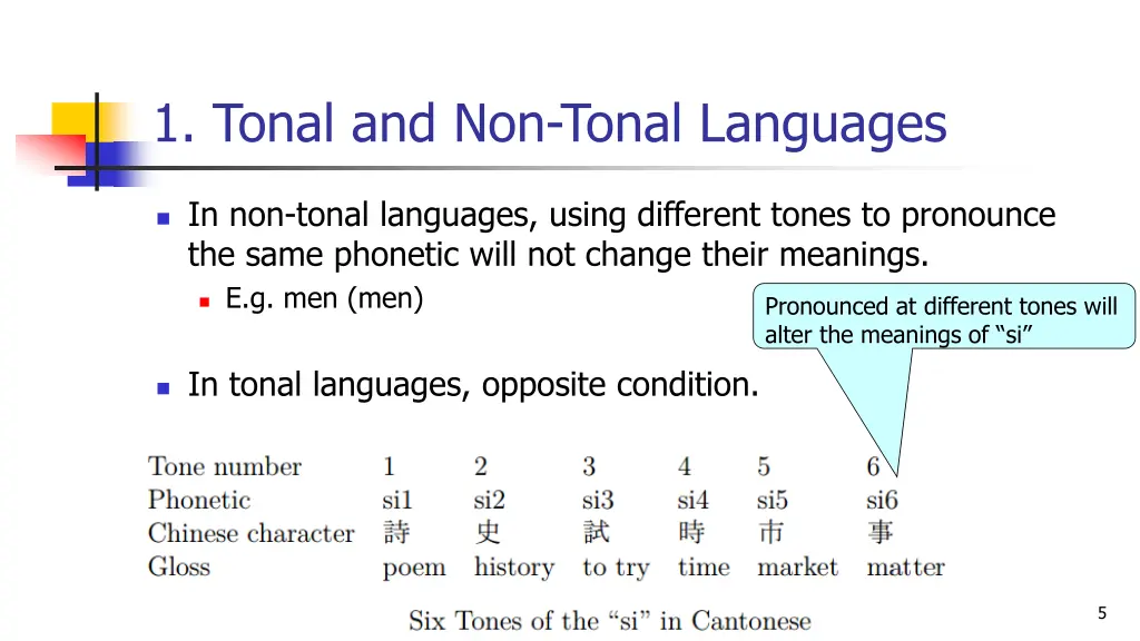 1 tonal and non tonal languages