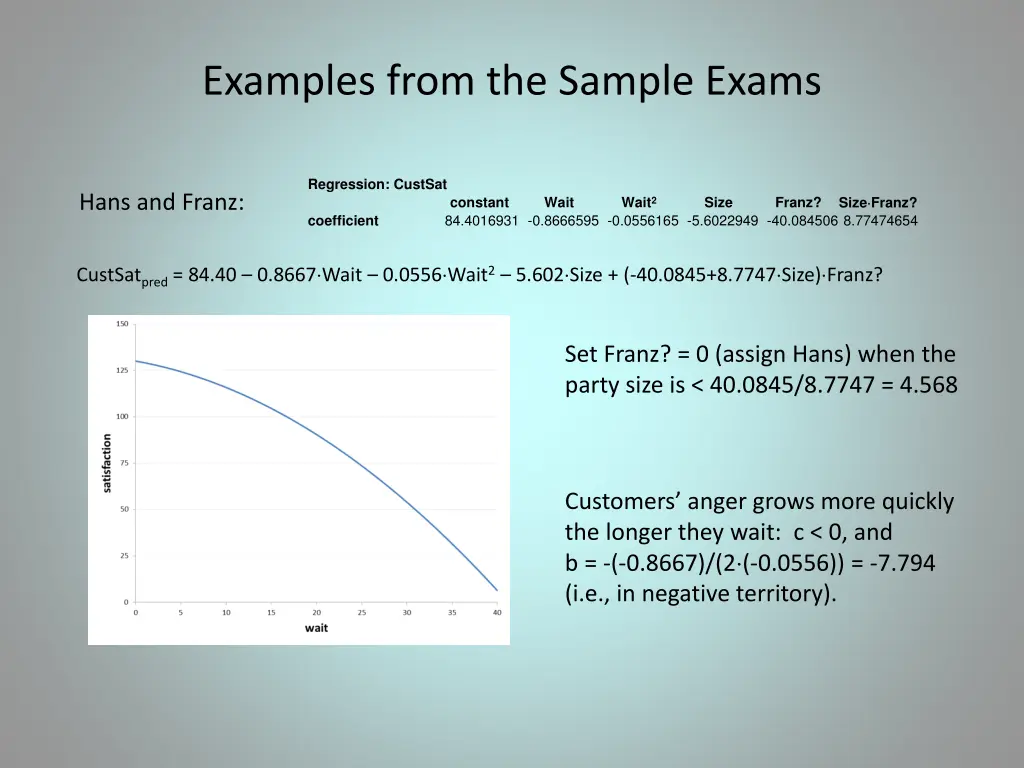 examples from the sample exams 1