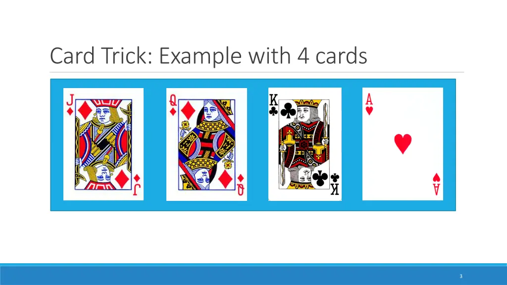 card trick example with 4 cards