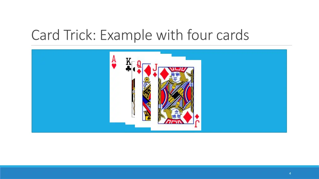 card trick example with four cards