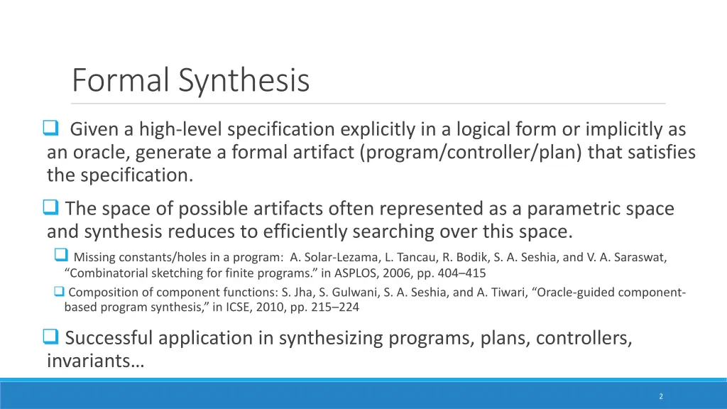 formal synthesis