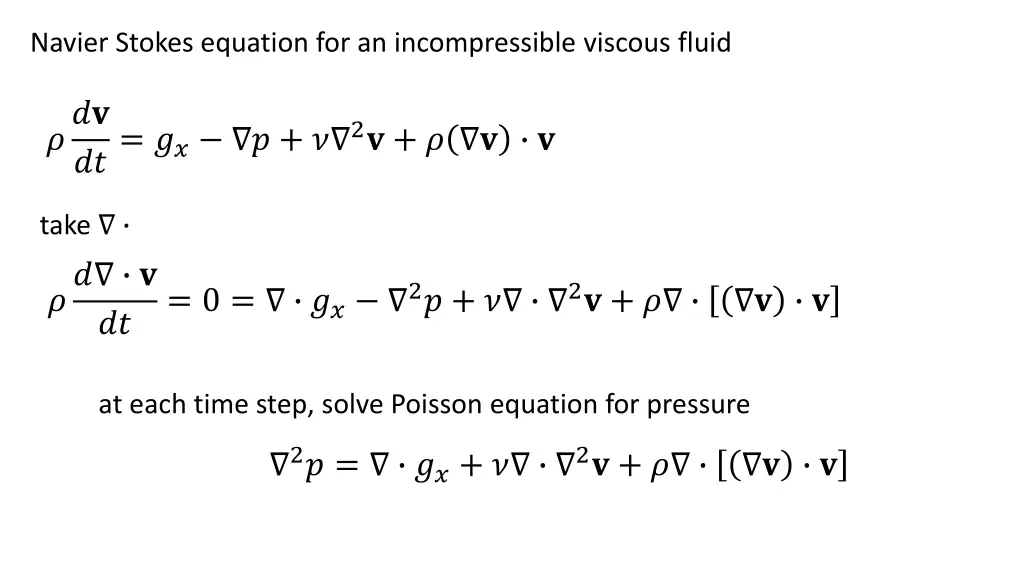 navier stokes equation for an incompressible 1