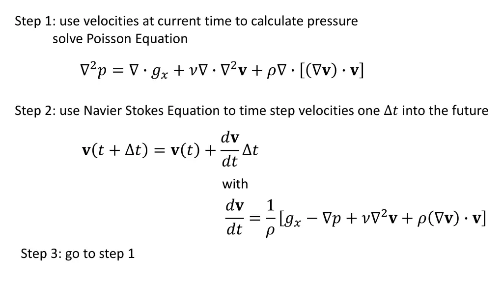 step 1 use velocities at current time