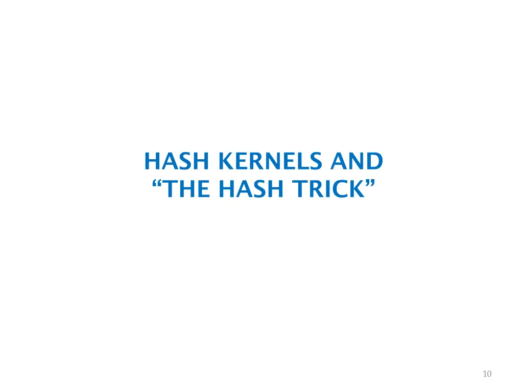 hash kernels and the hash trick