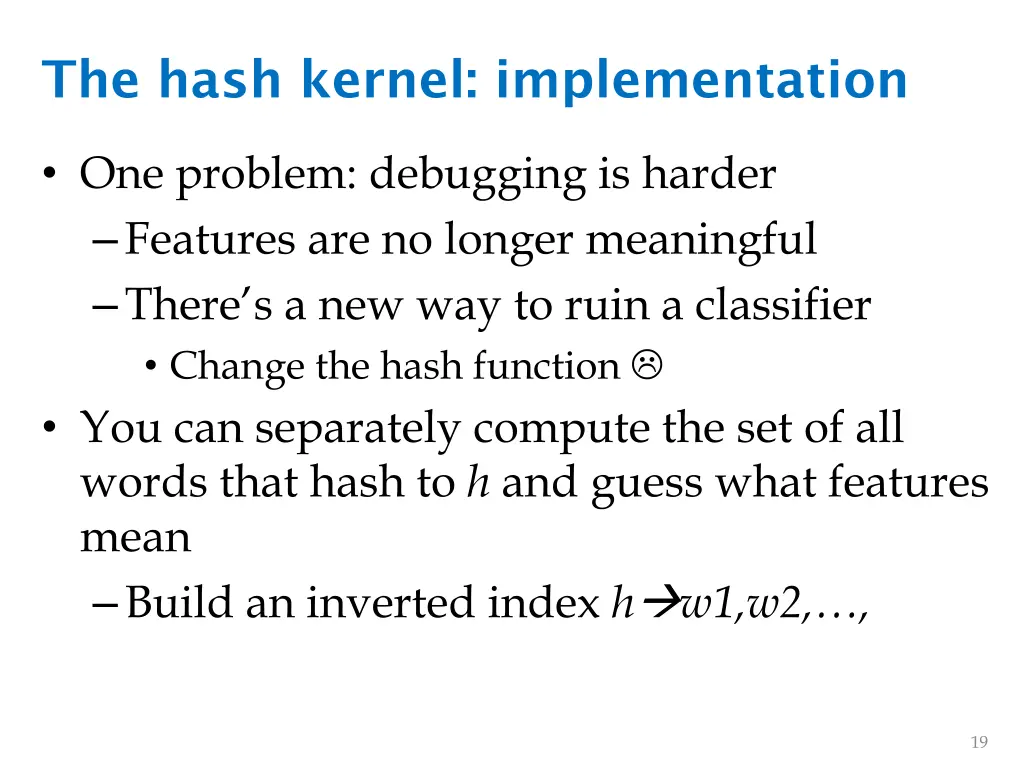 the hash kernel implementation