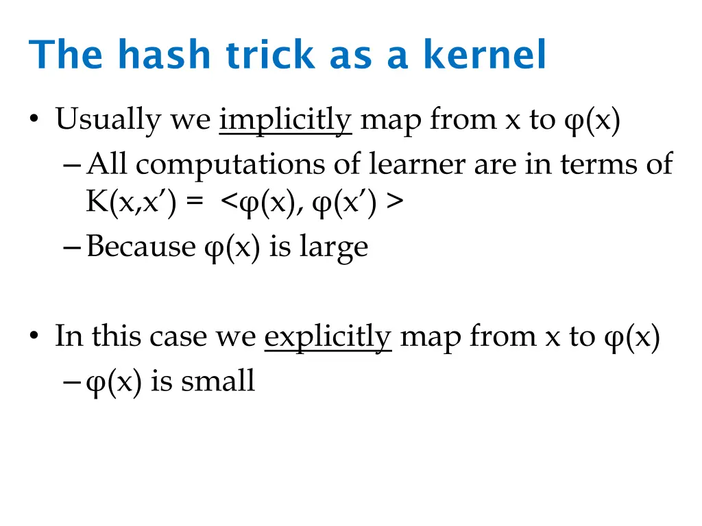 the hash trick as a kernel