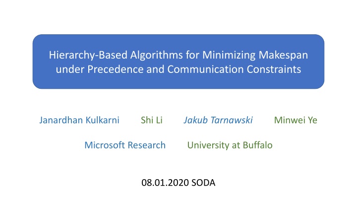 hierarchy based algorithms for minimizing