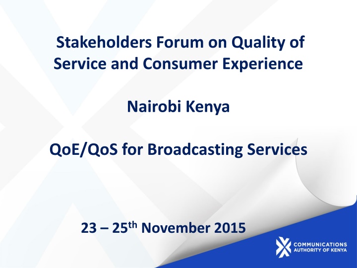 stakeholders forum on quality of service