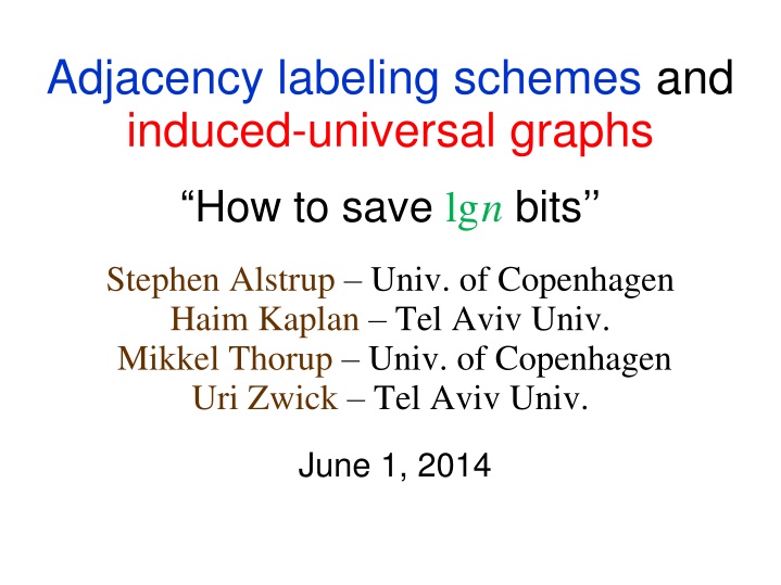 adjacency labeling schemes and induced universal