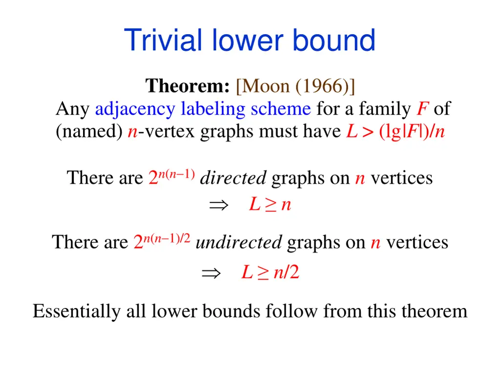 trivial lower bound 1