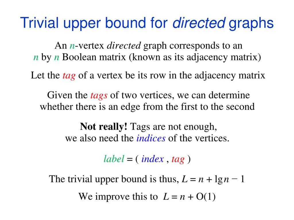 trivial upper bound for directed graphs