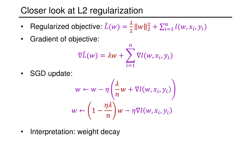 closer look at l2 regularization