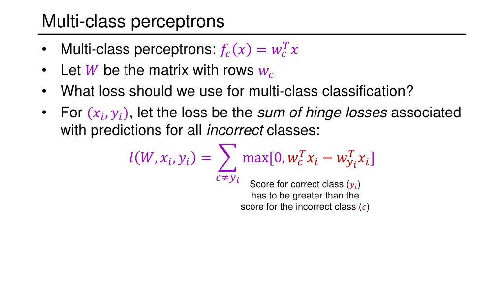 multi class perceptrons 1