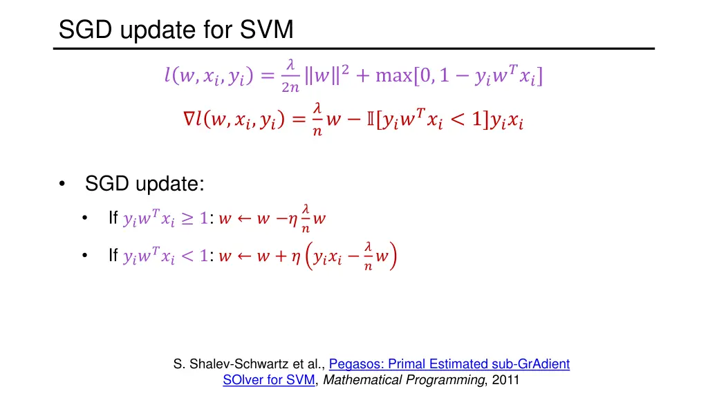 sgd update for svm 1