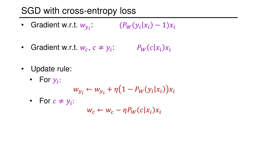 sgd with cross entropy loss 1