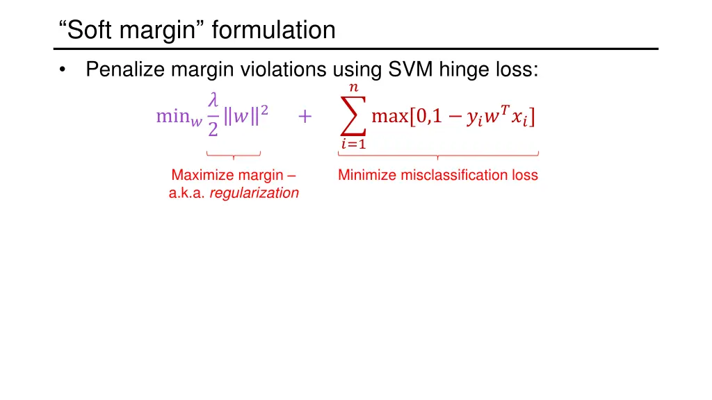 soft margin formulation 4