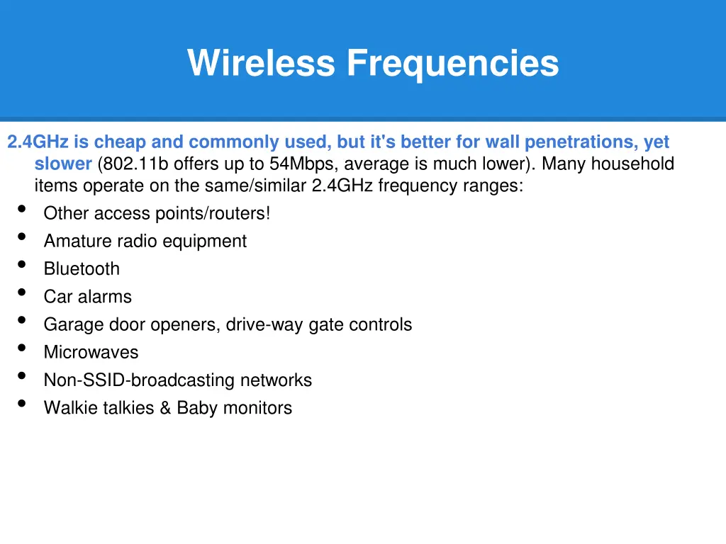 wireless frequencies