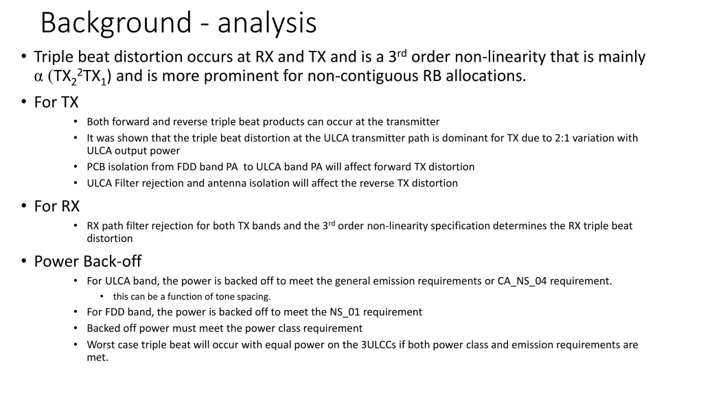 background analysis triple beat distortion occurs