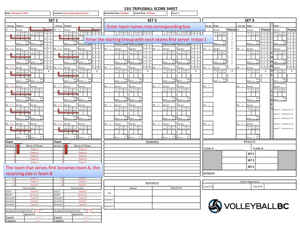 13u tripleball score sheet