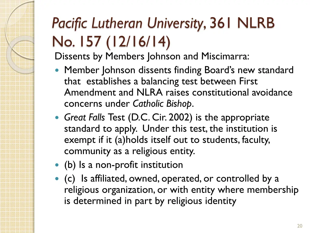 pacific lutheran university 361 nlrb 4