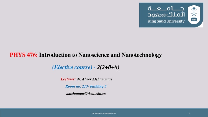 phys 476 introduction to nanoscience