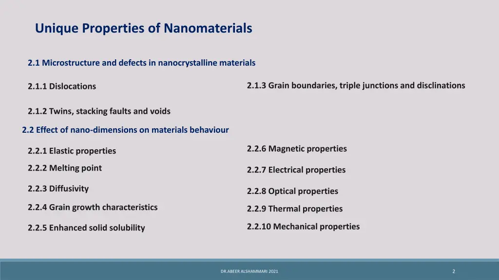 unique properties of nanomaterials