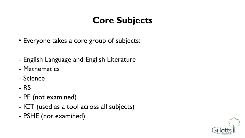 core subjects