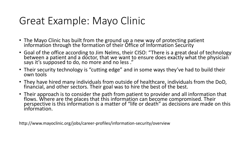 great example mayo clinic